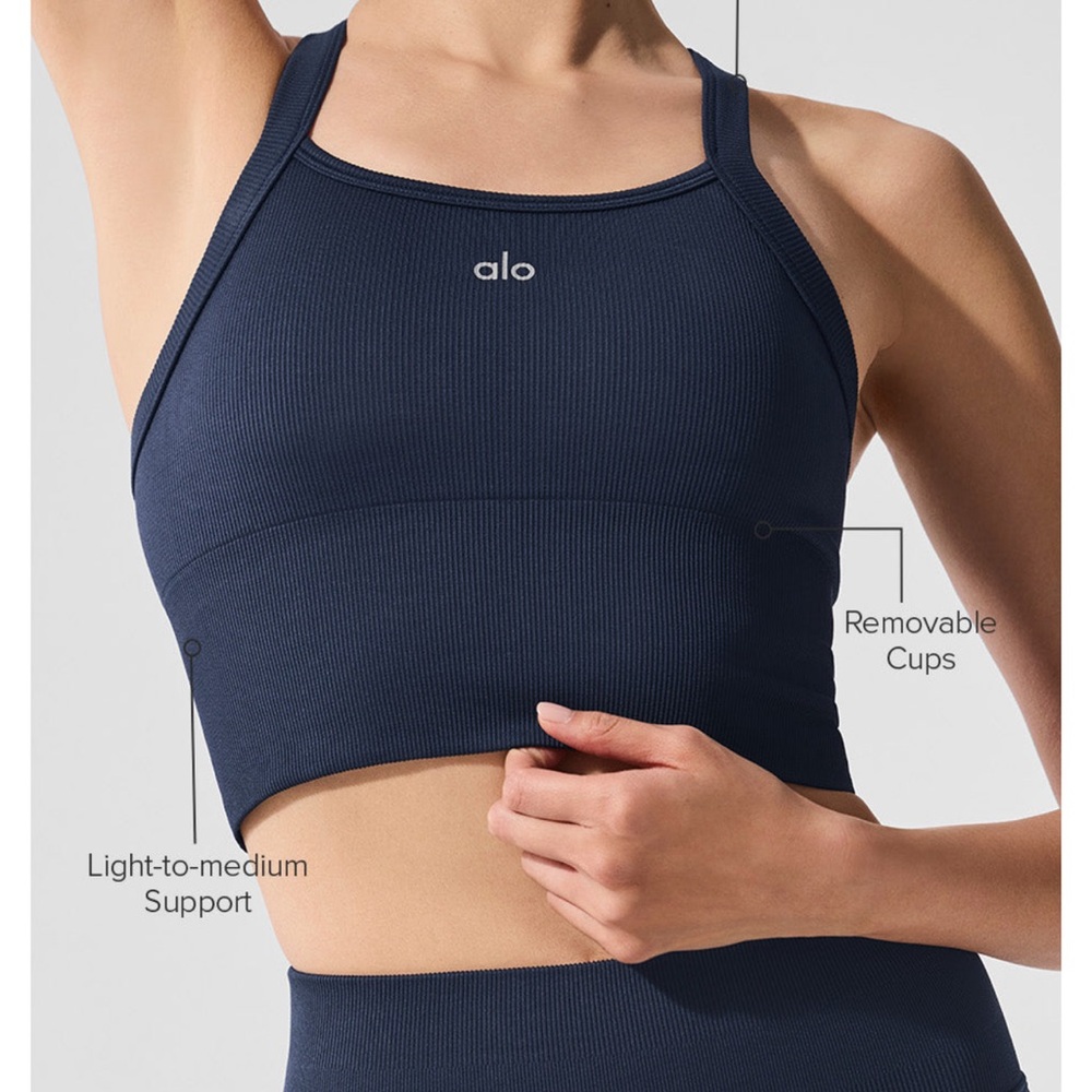 ALO Yoga Blue Racerback Sports Bra